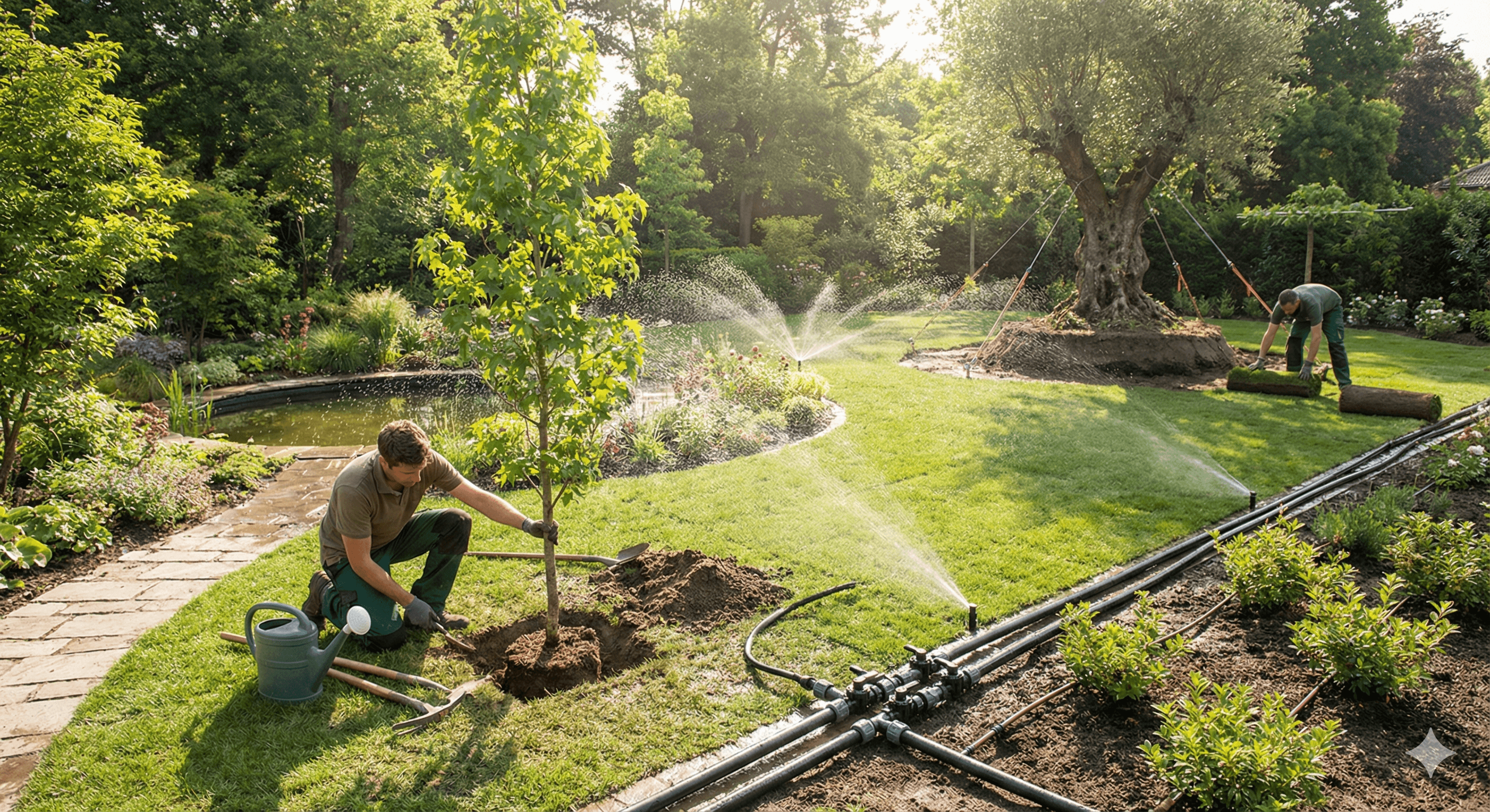 Installation système d'arrosage automatique jardin Gard